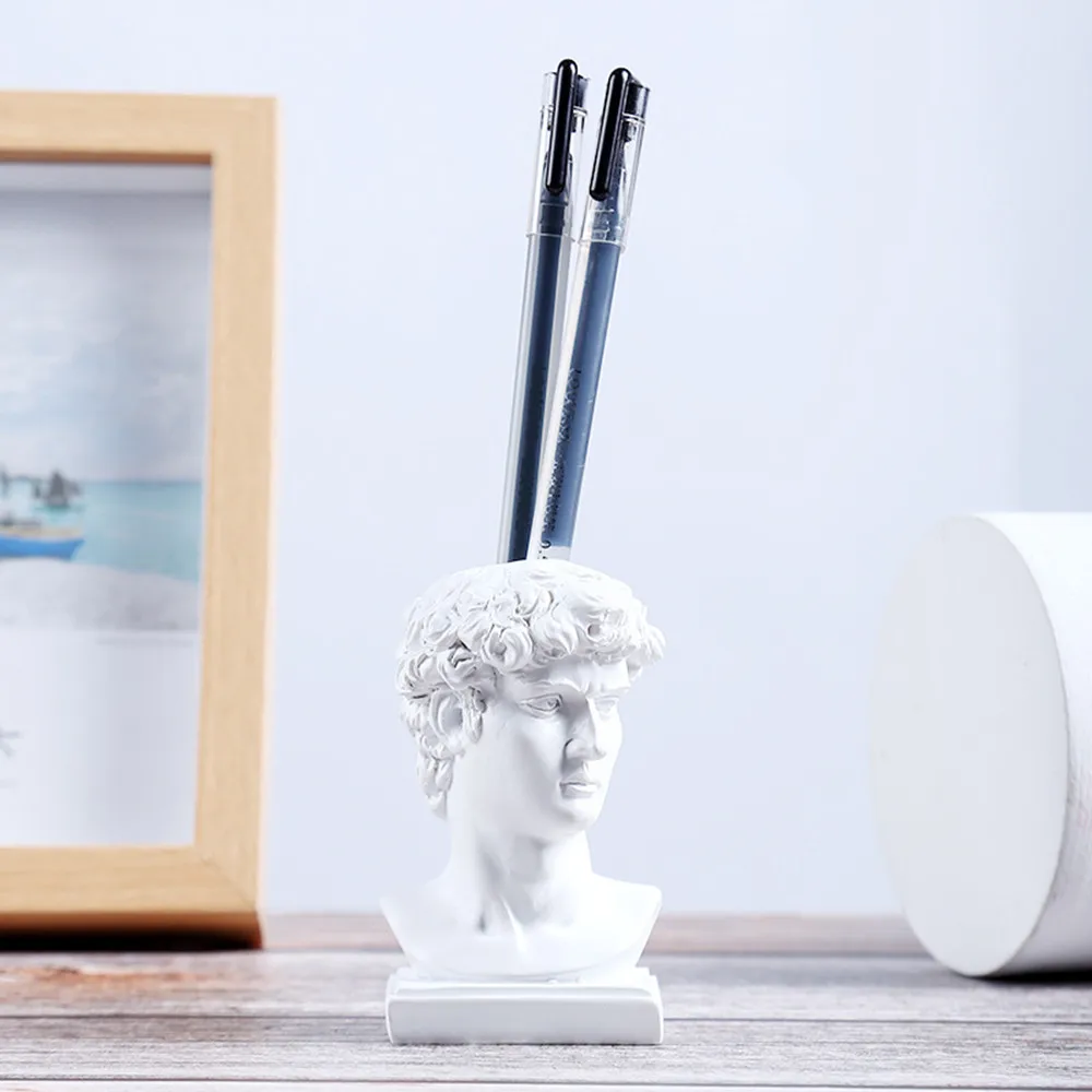 

European Style Statue Of David Resin Toothpick Holder Creative Toothpick Box Pen Holder Storage Box Fashion Desktop Decoration C