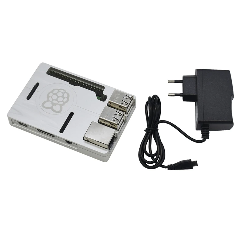 3 в 1 Raspberry Pi 3 Model B+(плюс)+ ЧПУ Алюминий чехол с выходом 5V 2.5A Мощность адаптер Наборы штепсельная вилка европейского стандарта