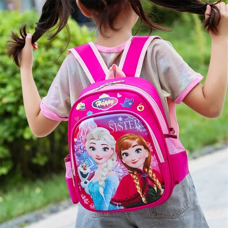 Girls frozen elsa annaSnow Queen princess Plush Backpacks Kids Disney School Bag Breathable Backpack