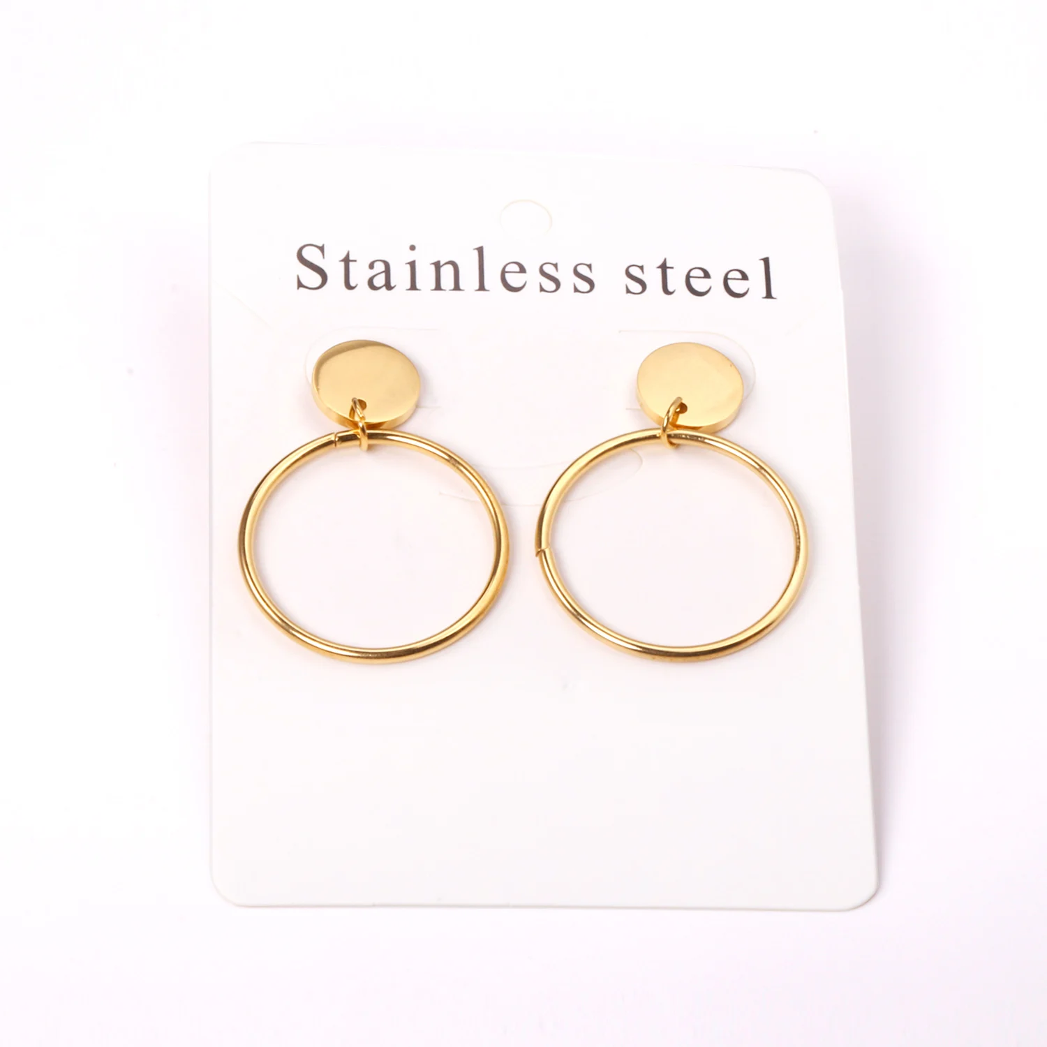 

316L Stainless Steel Circle Stud Earrings Gold Color Dangle Earring for Women Girl Fashion Jewelry Geometric Party Gift Jewelry