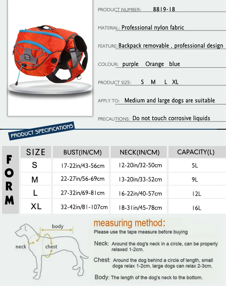 Модный нейлоновый рюкзак для больших собак животных жилет с ремнями уличная