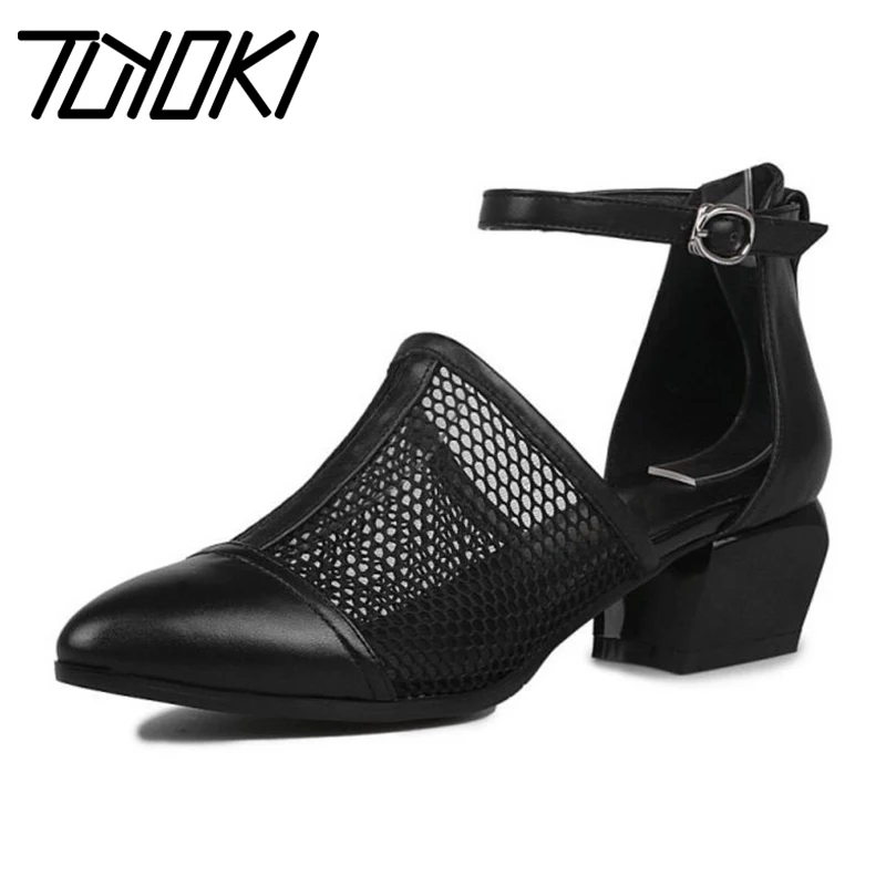 Tuyoki/Новинка Брендовая женская обувь черного цвета из натуральной кожи Модные
