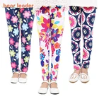 Детские Классические леггинсы с цветочным принтом и медведем для малышей штаны для девочек леггинсы для девочек От 2 до 14 лет леггинсы с рисунком для маленьких девочек