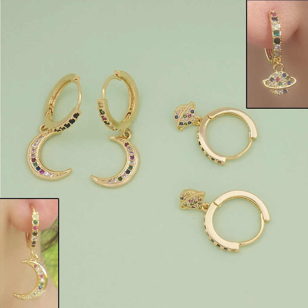 Женские серьги в форме Луны сережки полумесяца гвоздики с