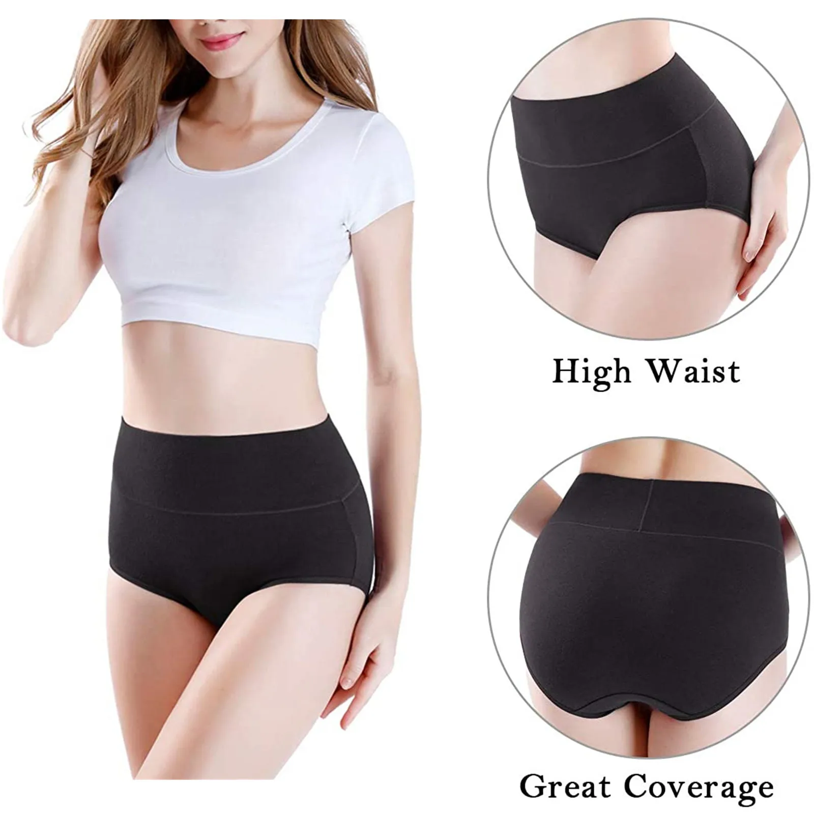 

Solid Sexy Lingerie Boyshort High Waist Women Elastic Underwear Stretch Briefs Soft Full Coverage Panties Lenceria Sensual Mujer