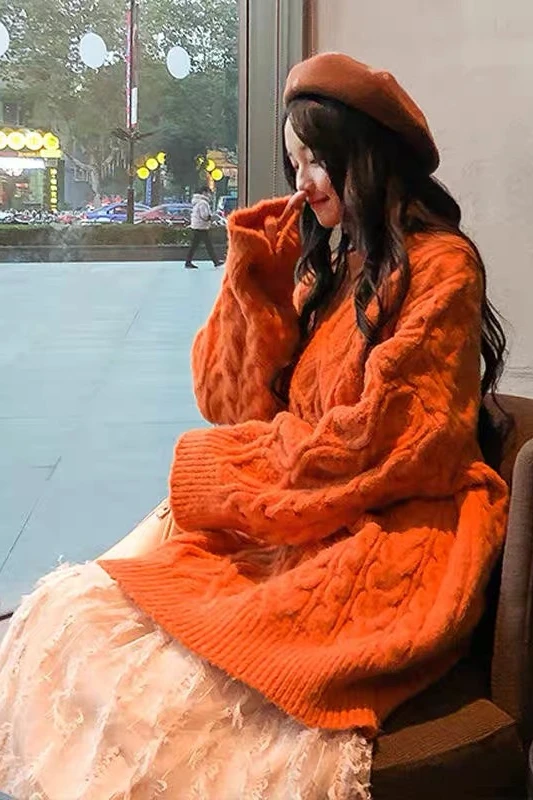 

Sweater women's pullover loose Korean autumn and winter 2020 new style very fairy Harajuku style sweater thick top