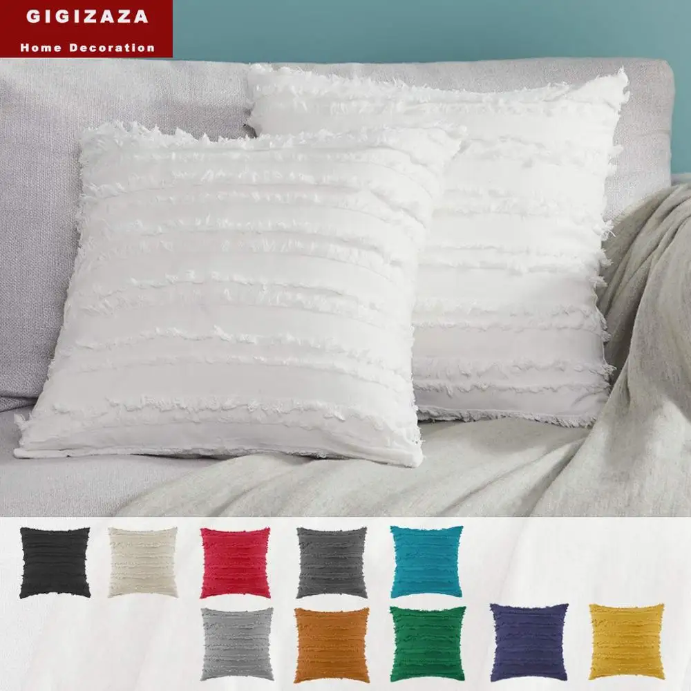 Белый чехол для подушки квадратный дивана желтый слоновая кость серый Хлопковый