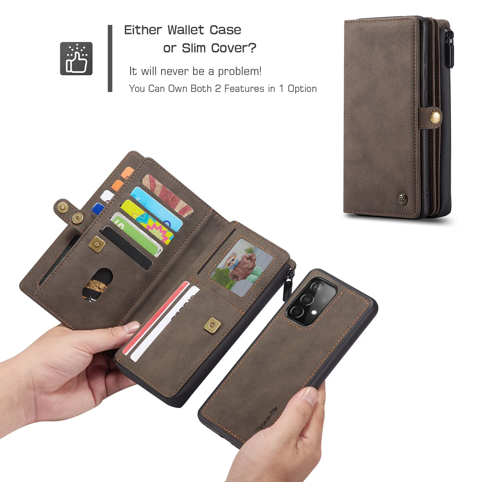 wallet case for samsung galaxy a72 a71 a52 a51 zipper wallet leather original zipper flip wallet leather for galaxy a52 4g5g free global shipping