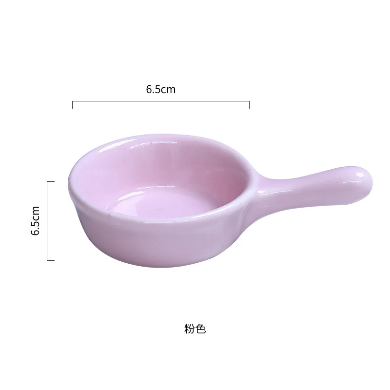 

Japanese Style Handle Mini Small Porcelain Dish Seasoning Sauce Vinegar Sauce Dish Dipping Ceramic Seasoning Dish Solid Color