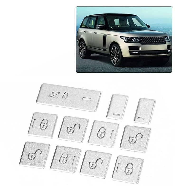 

11Pcs Car Door Window Control Button Decoration Stickers for Land Rover Range Rover Sport 2014-2017
