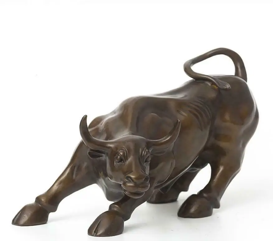 

Animal Cattle Statue Big Wall Street Bronze Fierce Bull OX Statue Zodiac