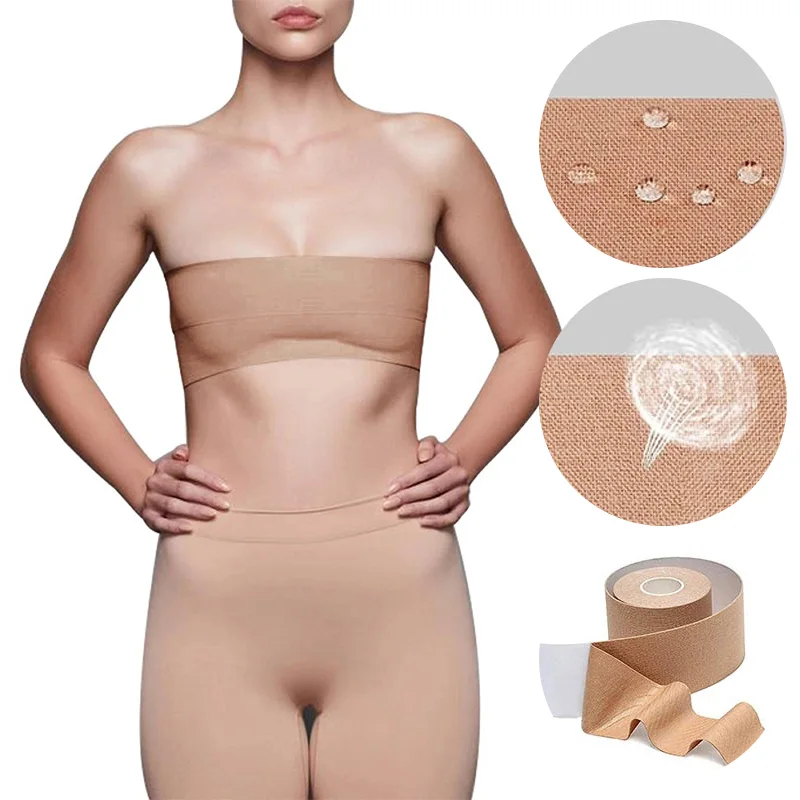 

1 Roll Plus Size Comfort Sexy Seamless Bra Breast Lift Tape Body Invisible Nipple Cover Silicone Strapless Push Up Bra For Women