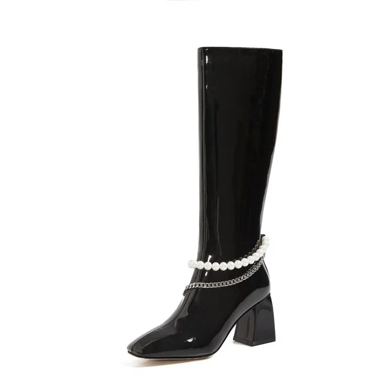 

2020 Autumn and Winter High Boots Women Thick Heel Short Boots High Heels Women Long Boots Knight Boots Plus Velvet Ankle Boots