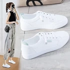 Кроссовки женские, белые, на вулканизированной платформе, повседневные, весна 2021