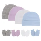 Детская зимняя шапка и перчатки, теплые хлопковые аксессуары для мальчиков и девочек, реквизит для фотосъемки, детские вязаные шапки