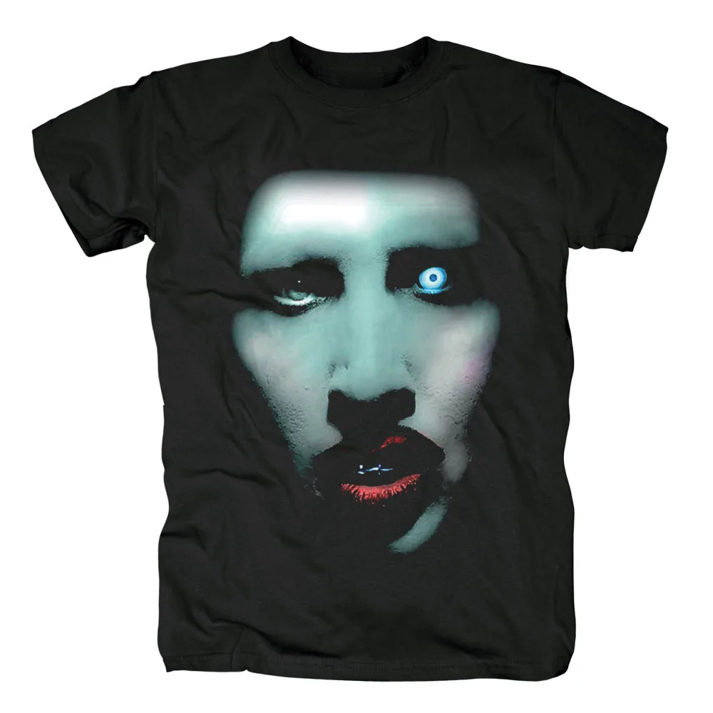 100% хлопок Бесплатная доставка Мэрилин Мэнсон тяжелый металл черное лицо