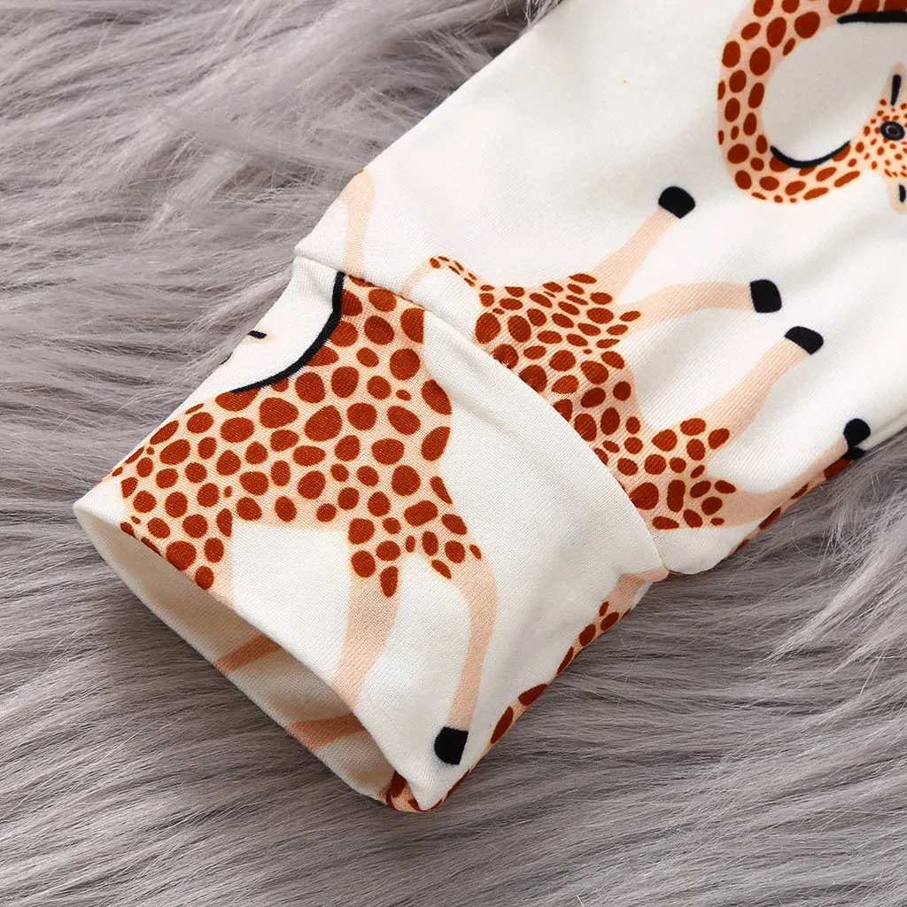 Органический Мягкий комбинезон с животными для новорожденных младенцев девочек