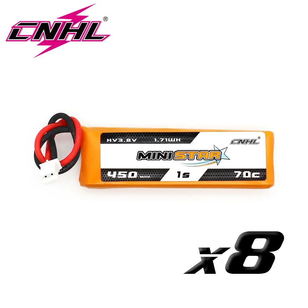 8 шт. CNHL MiniStar HV 450 мАч 3 в 1S 70C Lipo батарея с PH 2 0 Разъем для RC FPV дрона мини
