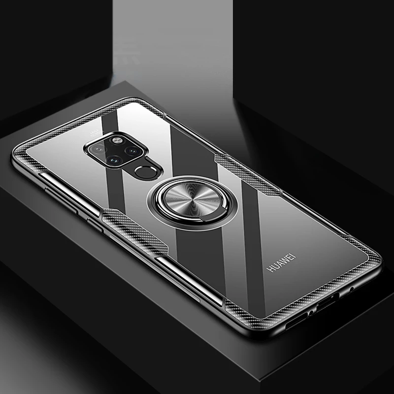 Прозрачный чехол для Huawei Mate 20 Pro Lite Mate20 противоударный защитный с кольцом на палец