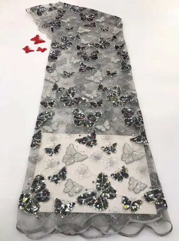 African High Quality Nigerian French Lace Fabric with sequins ZH-59284 Tulle Net Mesh Material | Дом и сад