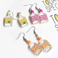 fun hand made personalized creative drink bottle fashion cute earrings simulation painless ear clips personality