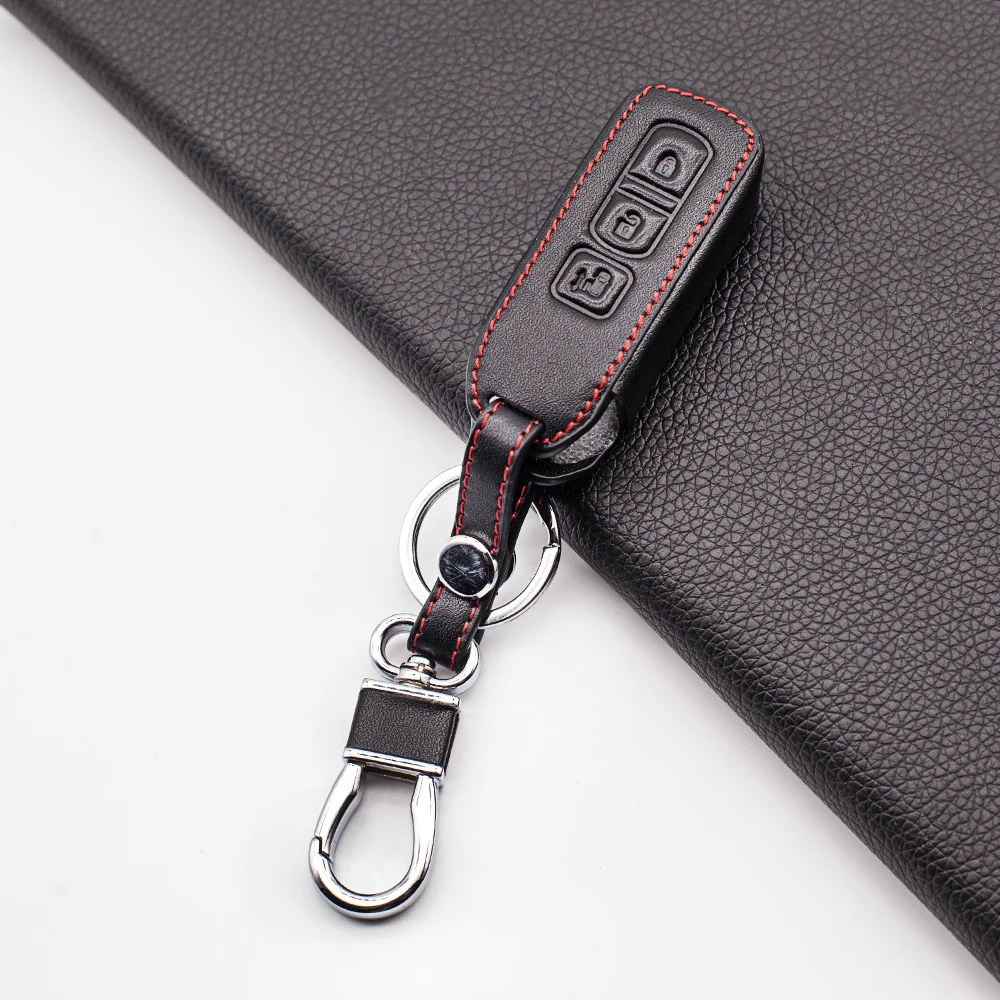 Кожаный чехол для ключей телефона Honda N Nbox персонализированный брелок с 3 кнопками