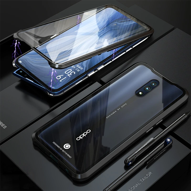 Роскошный Магнитный передний и задний стеклянный чехол для OPPP Reno 10X Zoom 360