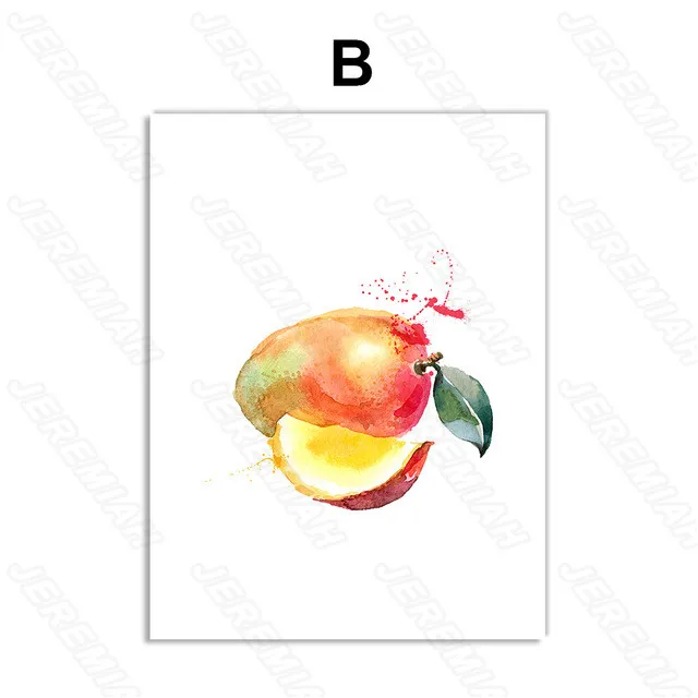 

Pineapple Yellow Peach Fruit Poster Nordic Style Waterproof Ink Canvas Print Hd Painting Modern Bedroom Decoration