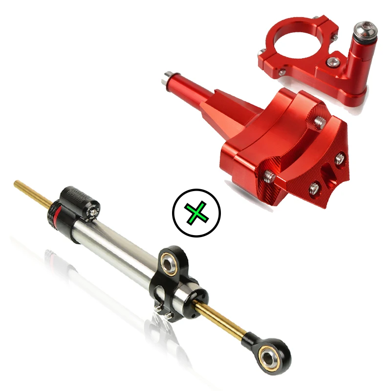 Красный Ninja 400 18-19 CNC Алюминиевые Регулируемые мотоциклы рулевая стабилизация демпфер Кронштейн монтажный комплект для Kawasaki ninja 400 - Цвет: Красный