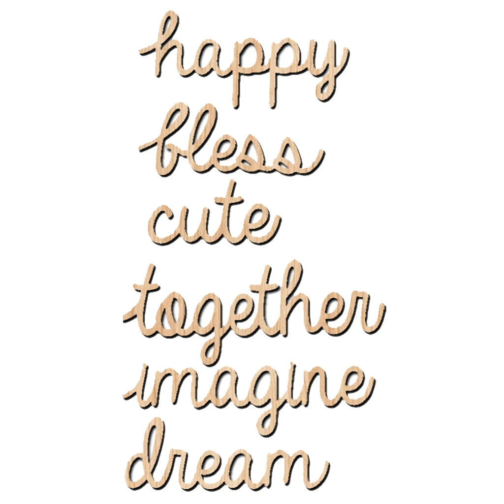 

6x древесины слова буквы домашний декор вечерние деревянное украшение