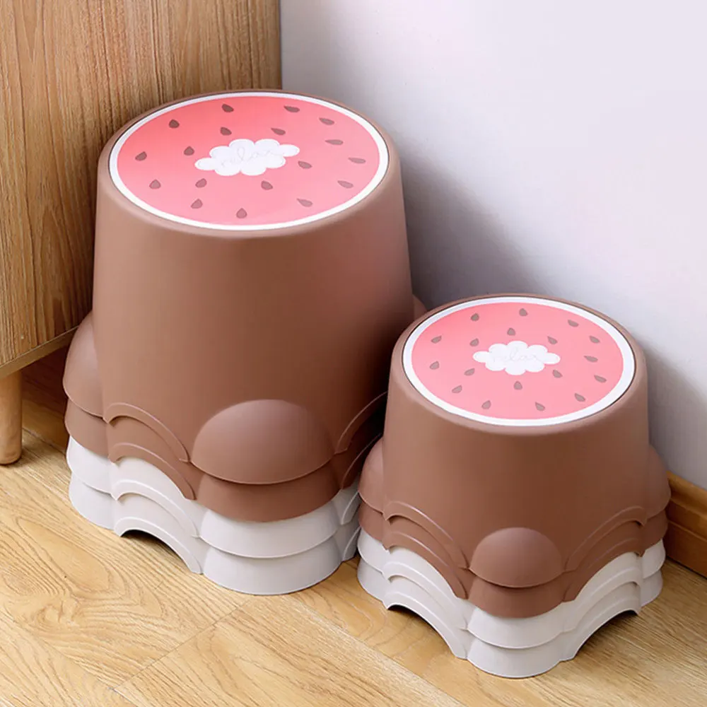 

3Pcs Household Dining Stool Cartoon Children Stools Fruit Pattern Stools