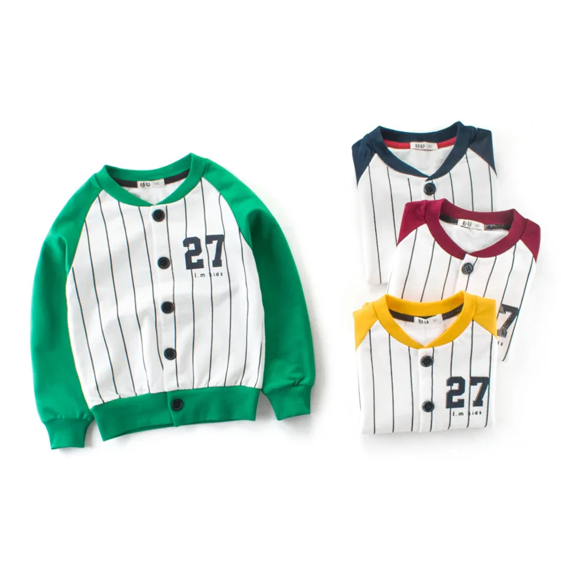 

2019 New Baby Boy Clothes Toddler Boys Jacket Children Brand Kids Striped Coats Boys Baseball Sweatershirt Boys Outwear 24M-10Y