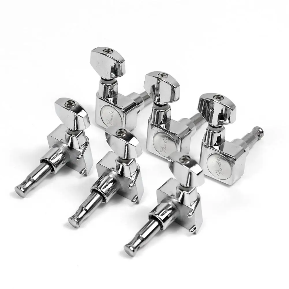 6r platz guitarra peg locking string gitarre tuning pegs schlüssel tuner maschine kopf für fd st elektrische gitarre silber free global ship