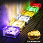 Солнечный кубик льда s изменение цвета открытый водонепроницаемый кирпичный светильник Сад Двор тропинка патио лестница Декор лампа свет