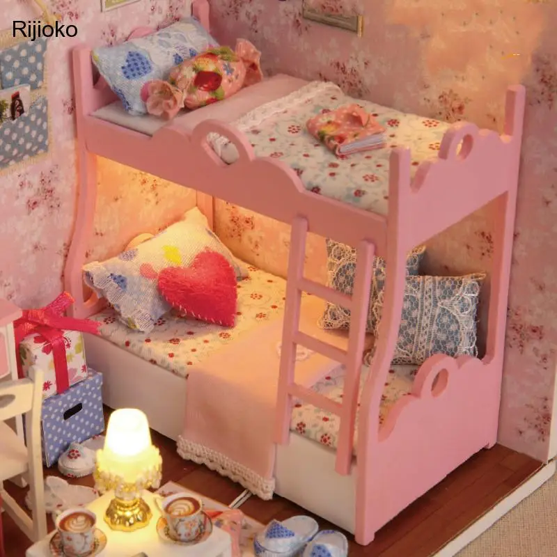 

Кукольный домик «сделай сам», миниатюрная модель кукольного домика, деревянная игрушка, мебель, куклы, реальный подарок на день рождения