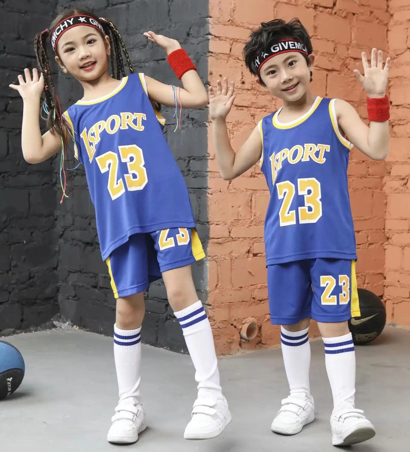 Детский баскетбольный Комплект Трикотажные шорты для мальчиков и девочек