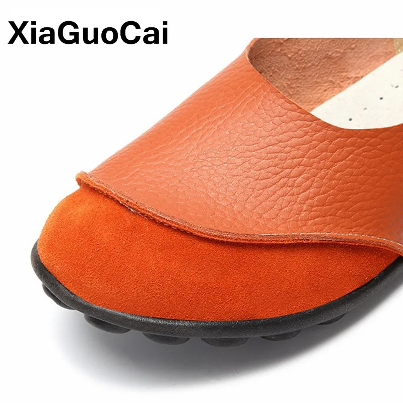 Women's Loafers Spring Autumn Gommino Genuine Leather Female Casual Shoes Flats Breathable Slip-On Doug Shoes Big Size 35-43