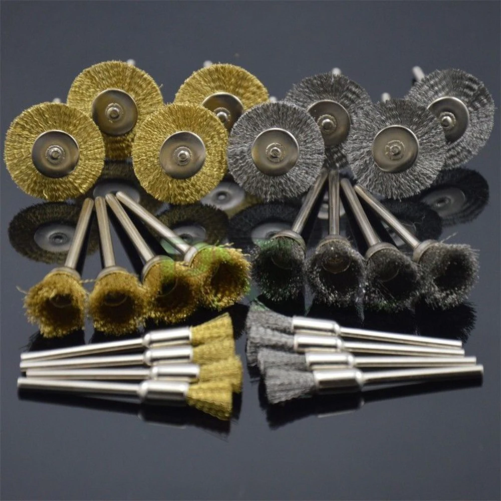 Набор щеток для дрели комплект из 24 вращающихся проволоки стали латуни металла