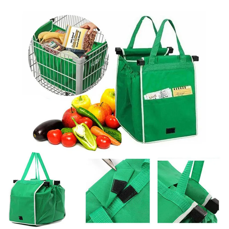 

Eco Friendly Supermarket Shopping Bag Trolley Tote Thicken Cart Bags Large Capacity Handbags Foldable Reusable Women Cart Bag