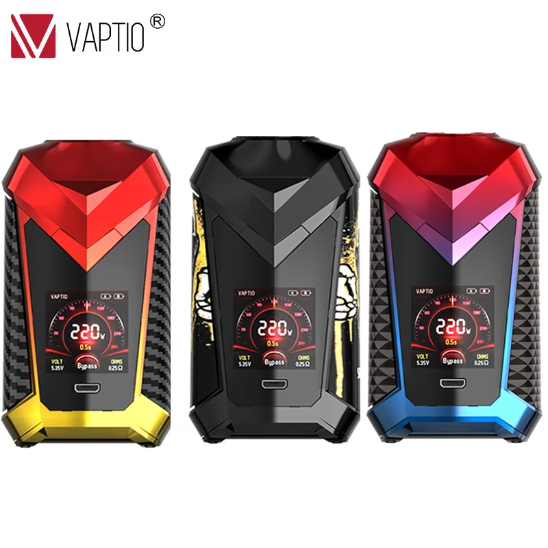 Электронная сигарета vape мод 220 Вт Vaptio супер Кейп бокс 1 3 дюймов дисплей tft экран