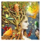 Яркие алмазные Стразы YI, картины с деревом, полные картины с алмазной вышивкой, ландшафтное искусство стен