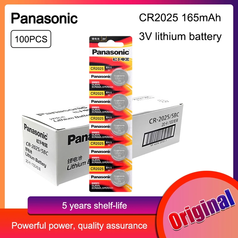 Литиевая батарейка Panasonic 100 шт./лот cr 2025 3 в оригинальные батарейки cr2025 для часов