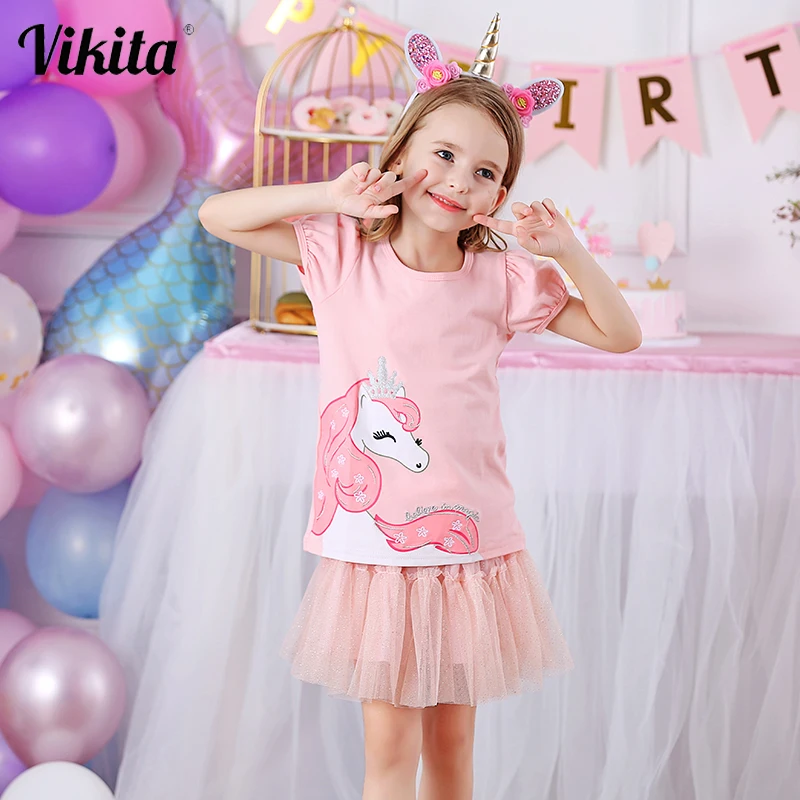 2 шт. Детская футболка с коротким рукавом и платье пачка|Комплекты одежды для