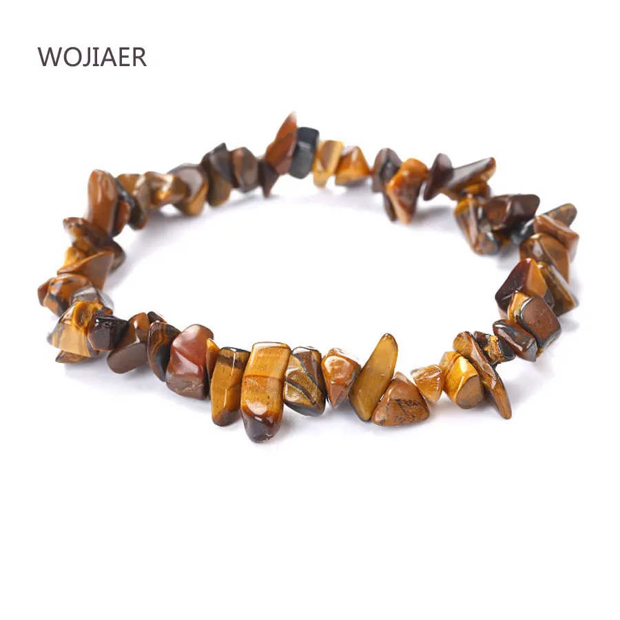 WOJIAER Wholesale Reiki Natural Stone 7 Chakra Bracelets Healing Crystal Bracelet Chipped Gravel Beads Gifts for Women ZBM068 | Украшения и