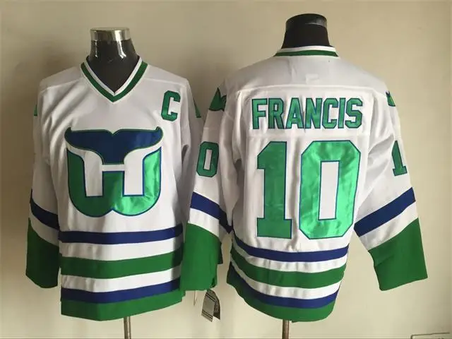 

10 Ron Francis Hartford Whalers MEN'S Hockey Jersey Embroidery Stitched Customize any number and name