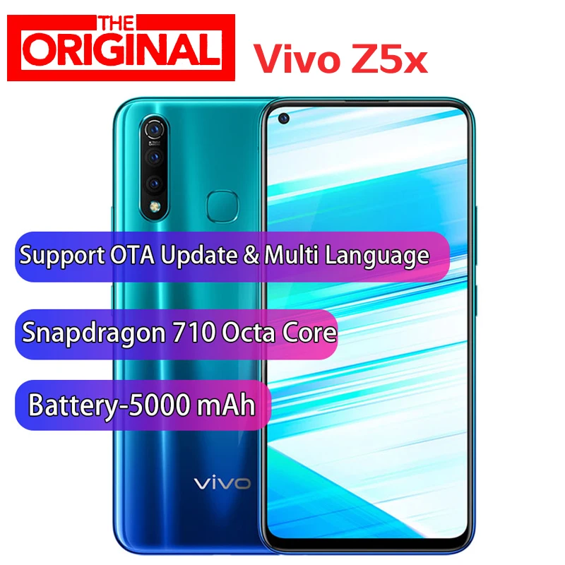 Оригинальный Vivo Z5x мобильный телефон 6 53 &quotэкран Snapdragon 710 Android 9 0 53&quot 2340X1080 Гб ram 128