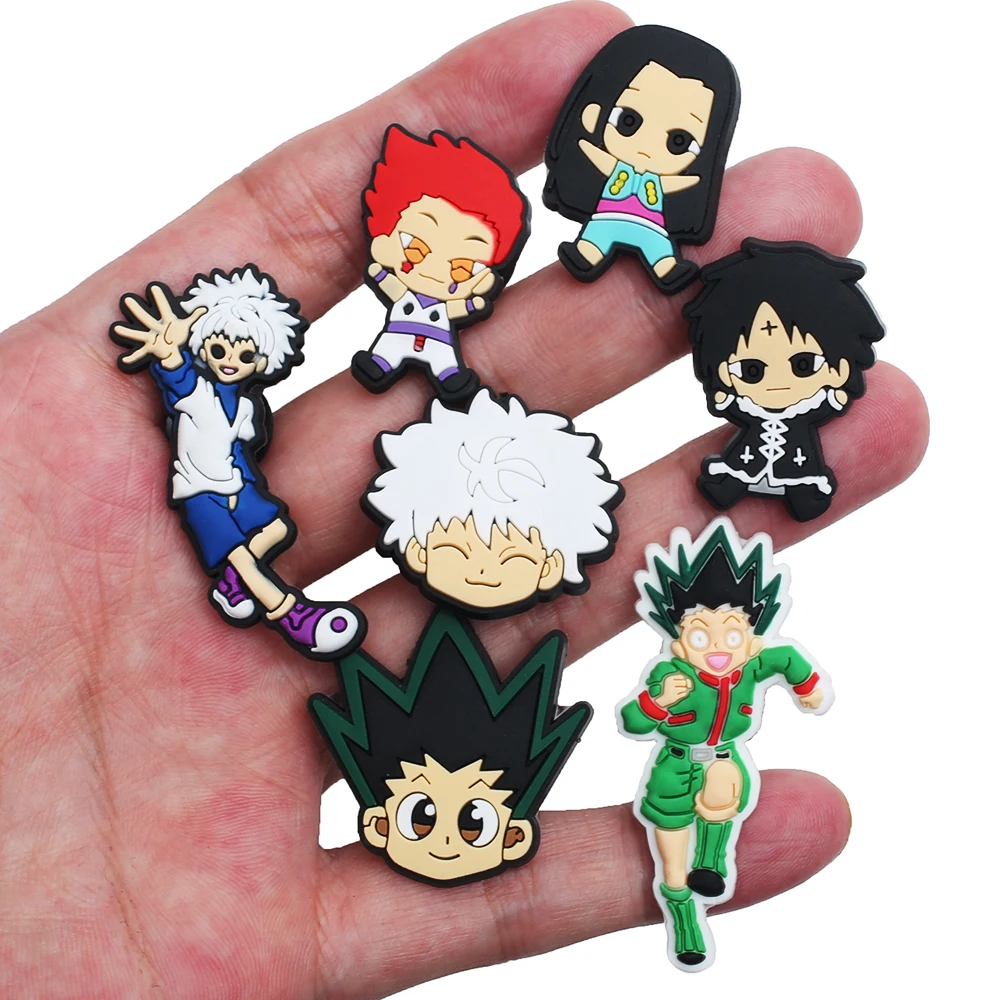 1pcs Japanese Manga Shoe Charms Hot Anime Job hunters PVC Shoe Accessories Decoration Fit Croc Jibz Party Kids Gifts