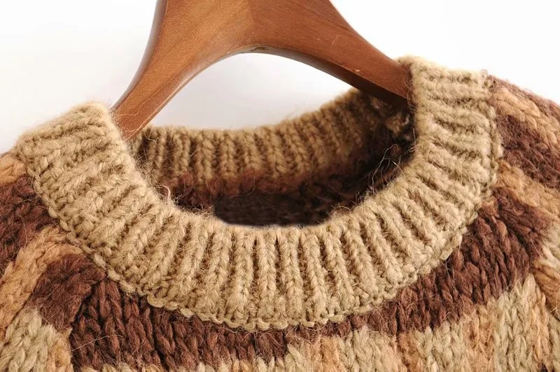 

New Plaid Sweater Women's Round Neck Jacquard Sweater Loose Hooded Shirt Shirt Women Blusas Mujer De Moda 2019 Patchwork knitted