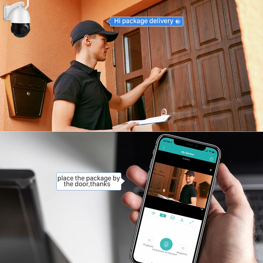 5MP WiFi PTZ Камера открытый Ai автоматическое отслеживание 30X оптический зум CCTV
