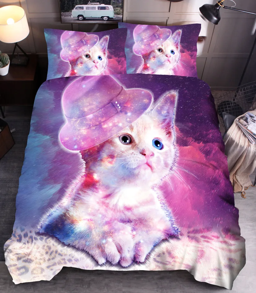 

3D Bubble cat pattern Duvet Cover Set Racing Bedding Set Single Double Full Queen King Size Microfiber Comforter Cover